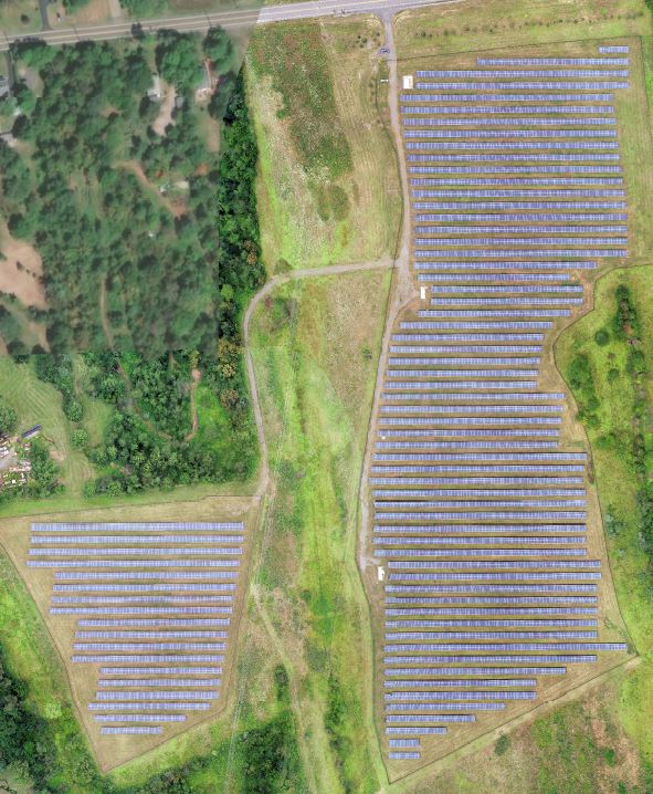 junction road solar panels aerial view