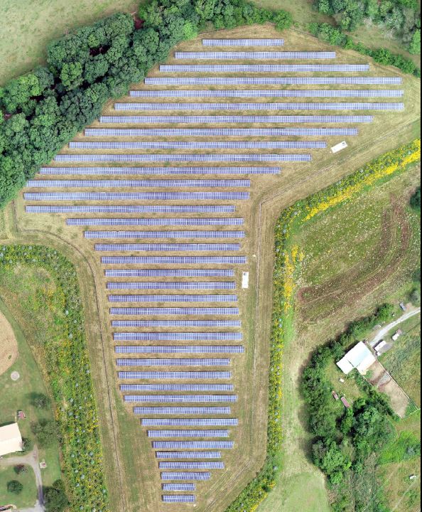 east amwell aerial view solar farm