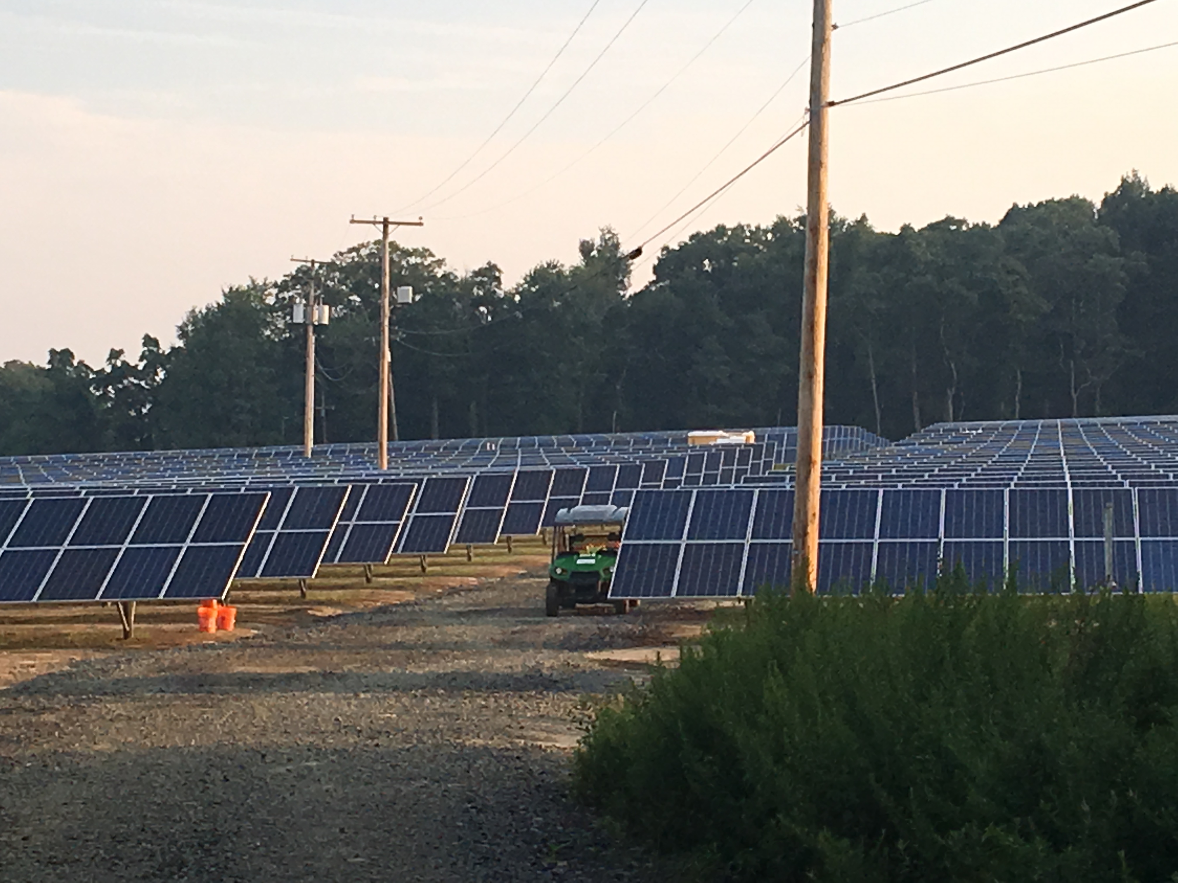 solar panels facing the sun