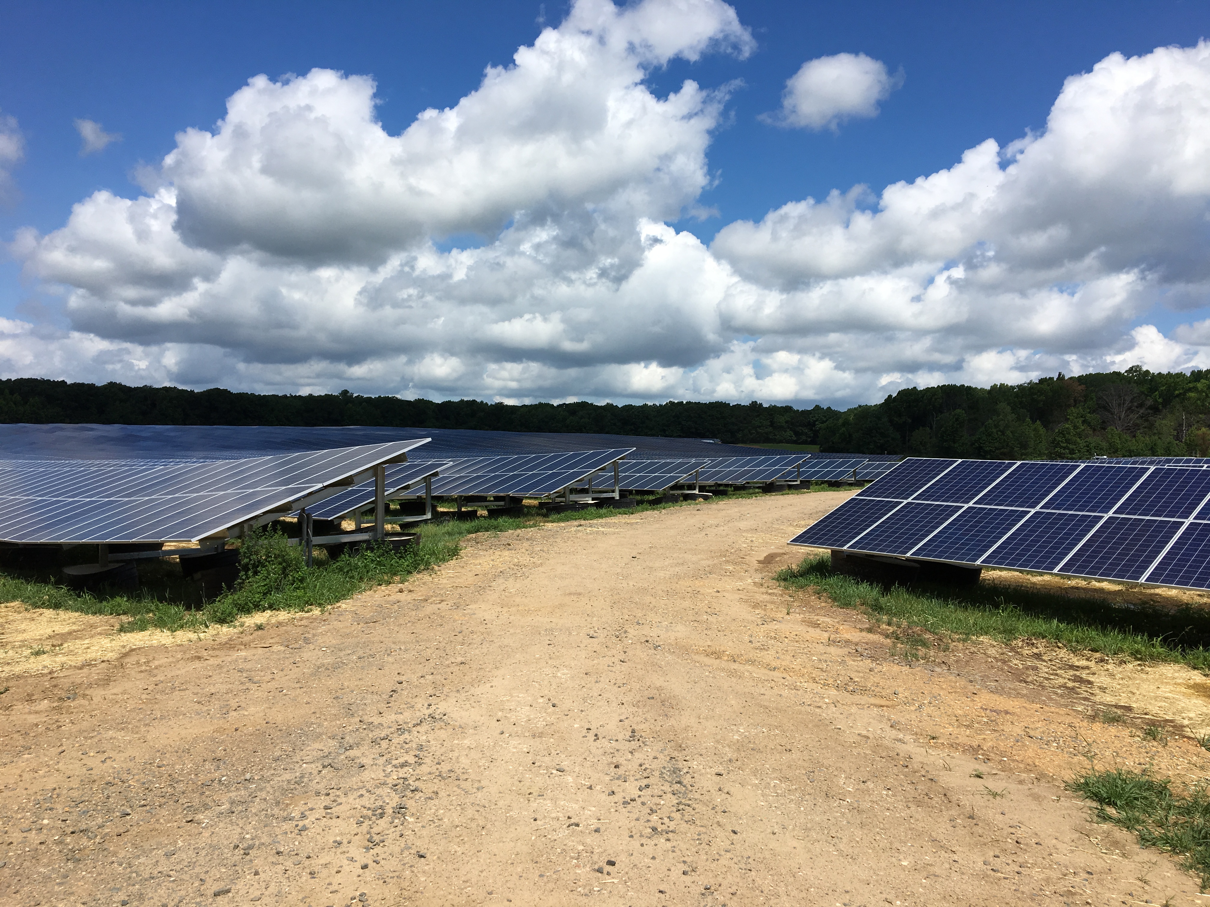 new road solar site solar panels